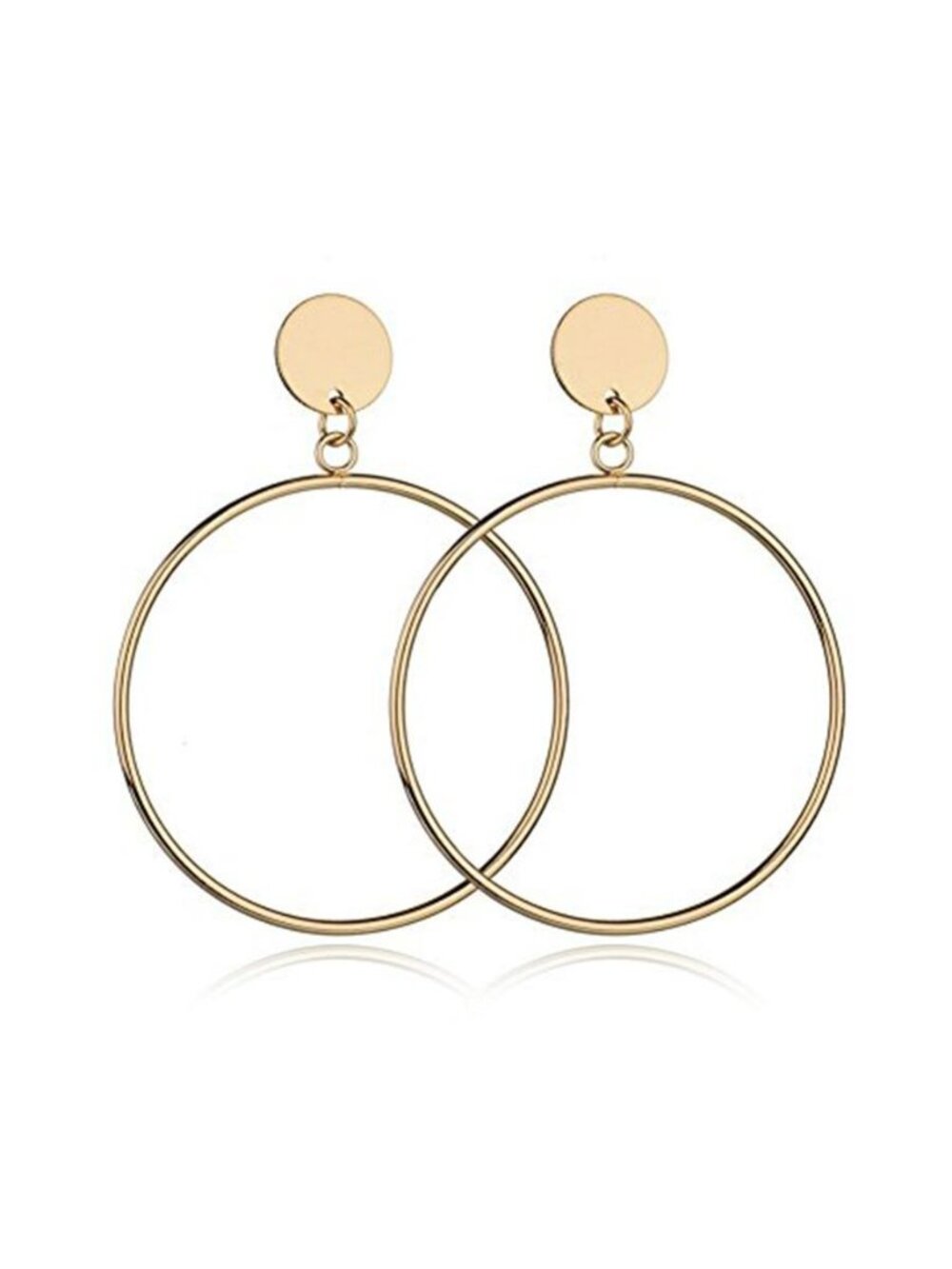 Geometric Double Circle Round Stud Earrings Women's Lucky Number 8 Shape Hollow